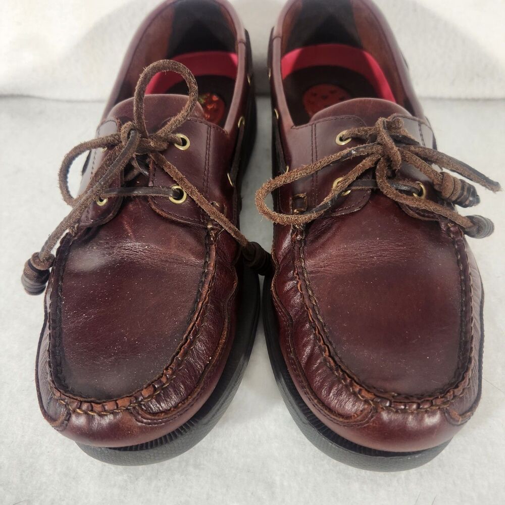 Bass Harry II Brown Leather Boat Shoes Men's Leather Size 12M